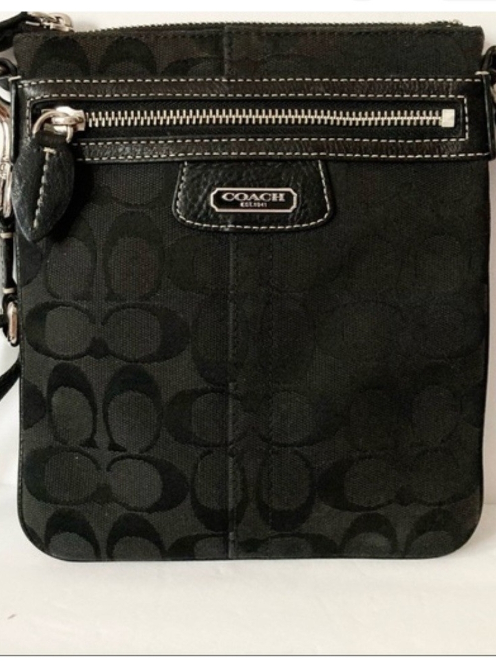 Coach Black Signature Crossbody Bag - Black